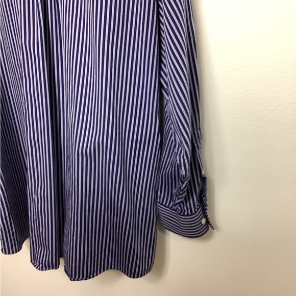 Michael Kors button up shirt Blue and white striped Men’s 18.5 34/35 Big EUC. - Picture 7 of 13